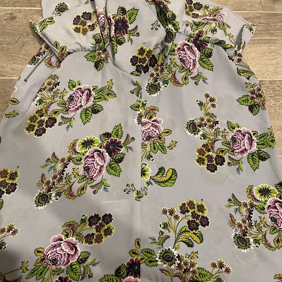 Floral Ruffle Sleeve Top Blue and Purple - Picture 8 of 8